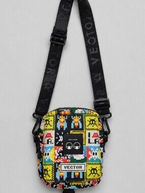 Vector Pixel Art Streetwear Crossbody Bag Retro Gaming Sacoche Messenger Bag